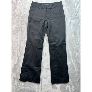Banana Republic Womens Sz 6s Black Trouser No. 718 Martin Fit Stretch Wide Leg